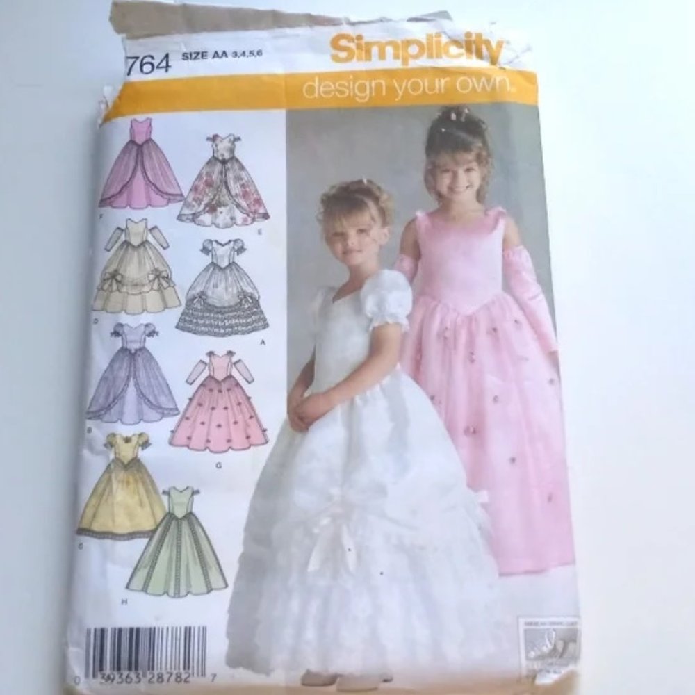SEWING PATTERN - Simplicity #4764 Formal Girls Flowergirl Dress Wedding Bridal
